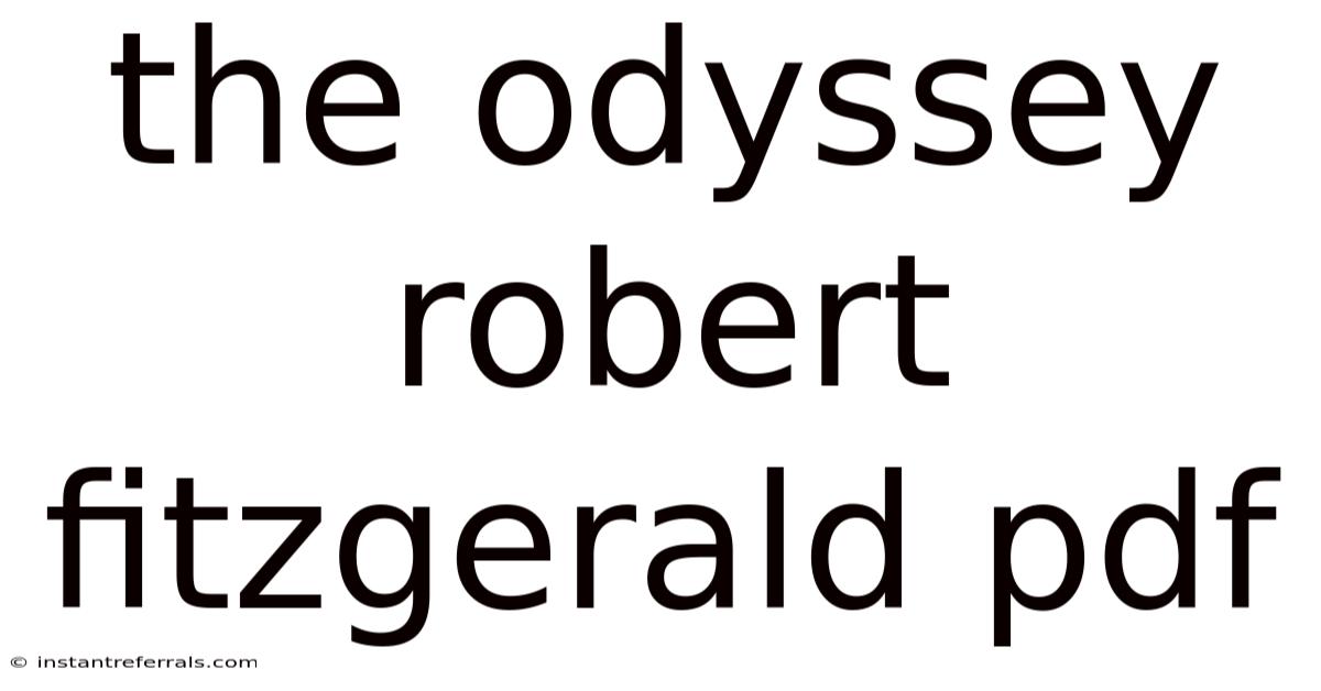 The Odyssey Robert Fitzgerald Pdf