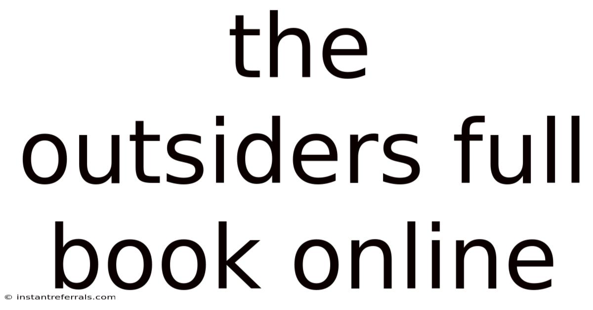 The Outsiders Full Book Online