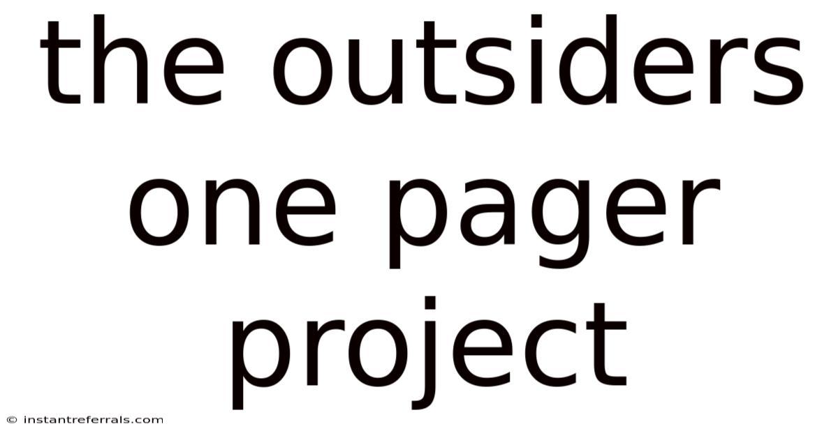 The Outsiders One Pager Project