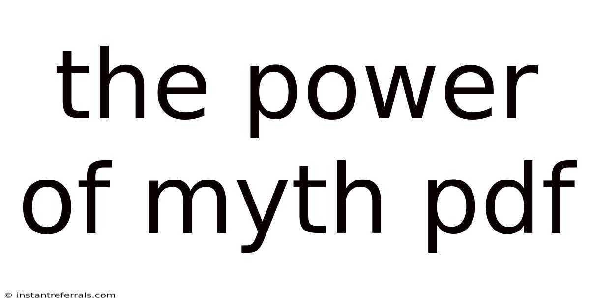 The Power Of Myth Pdf