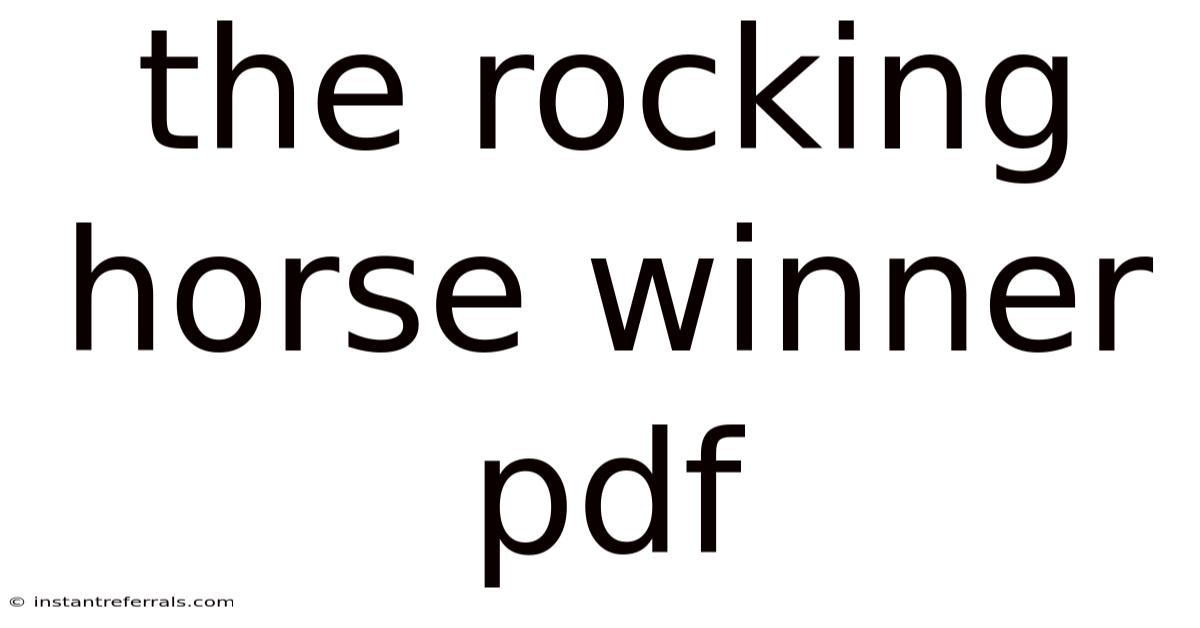 The Rocking Horse Winner Pdf
