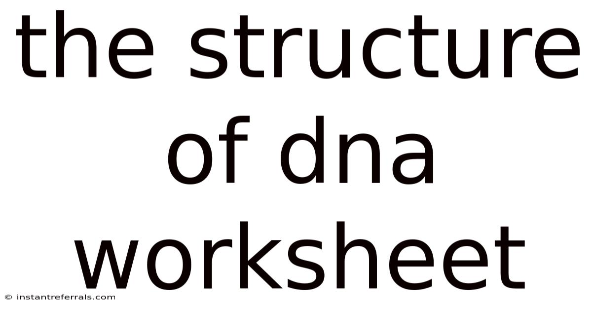 The Structure Of Dna Worksheet