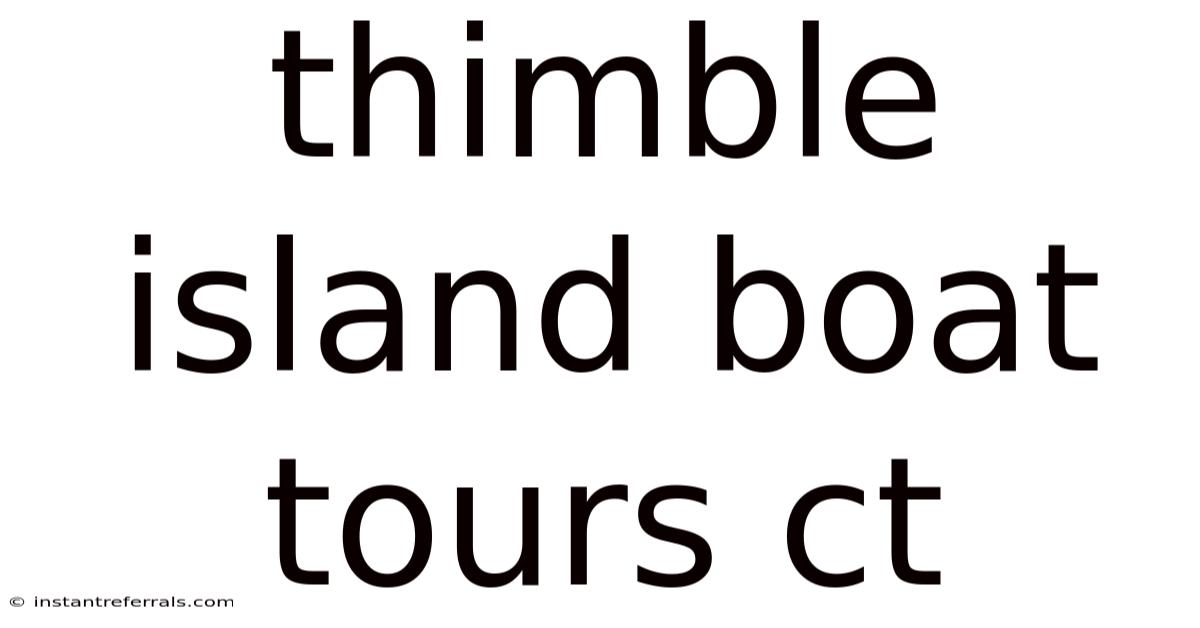 Thimble Island Boat Tours Ct
