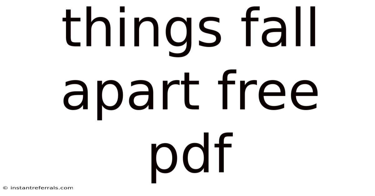 Things Fall Apart Free Pdf