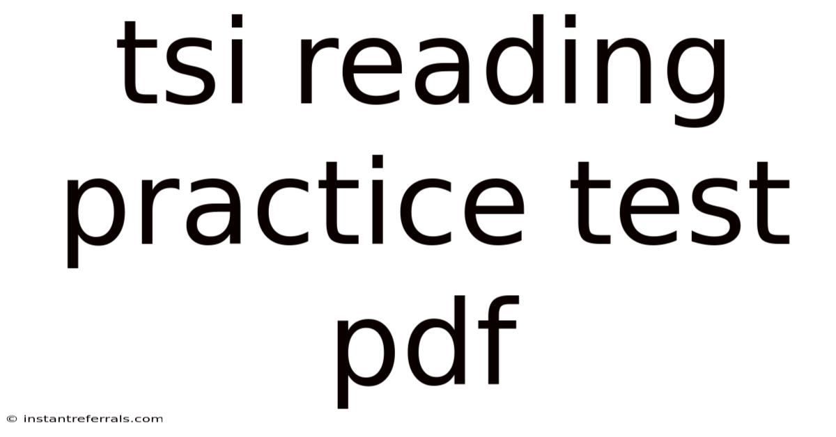 Tsi Reading Practice Test Pdf