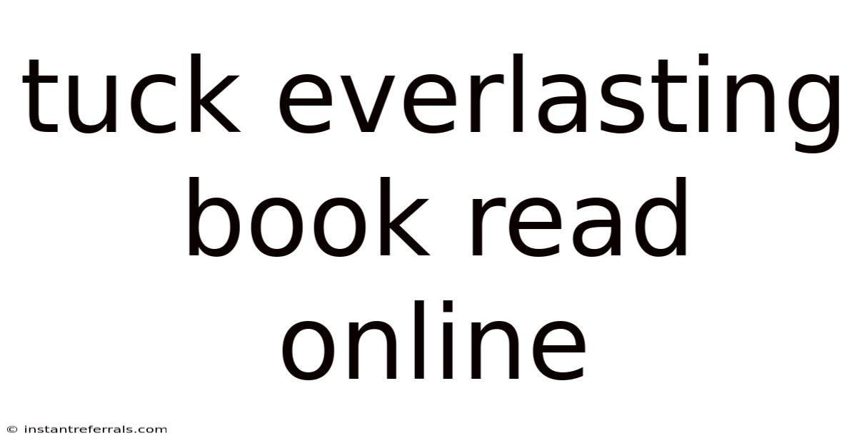 Tuck Everlasting Book Read Online