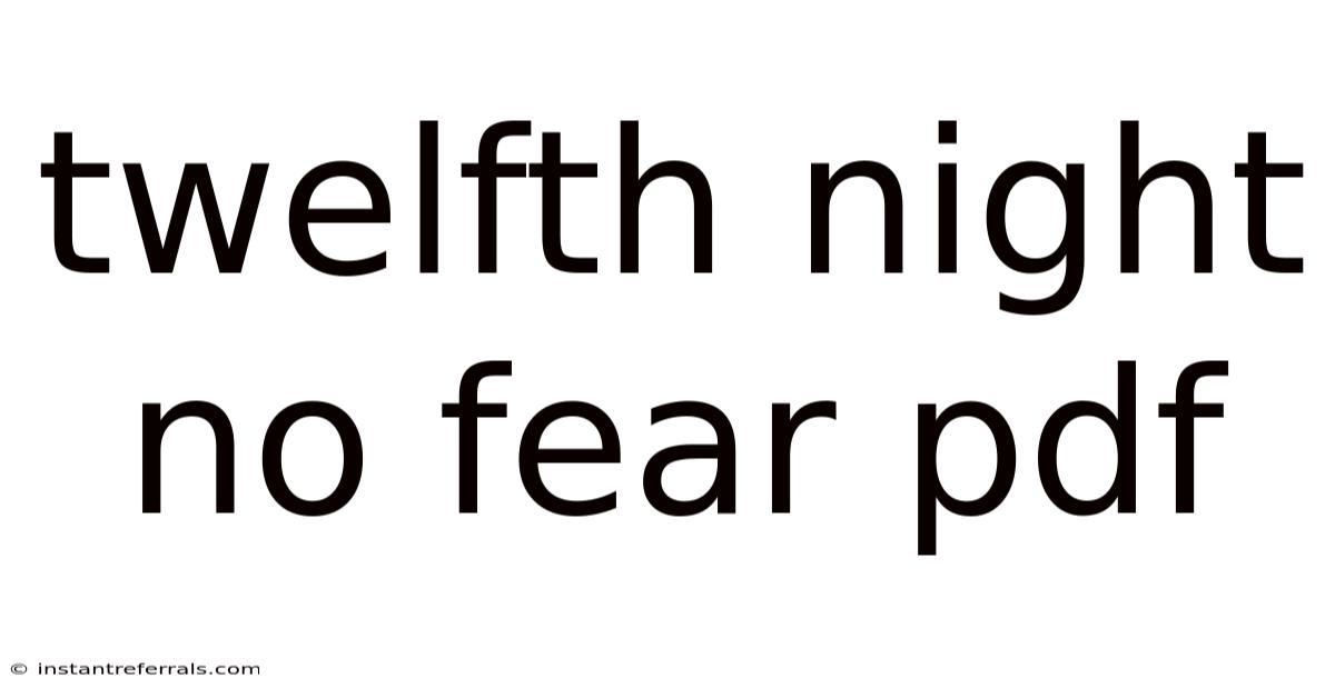Twelfth Night No Fear Pdf