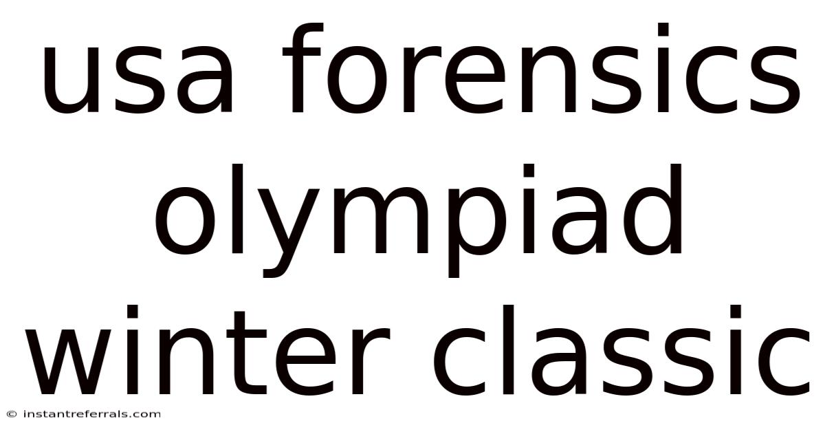 Usa Forensics Olympiad Winter Classic