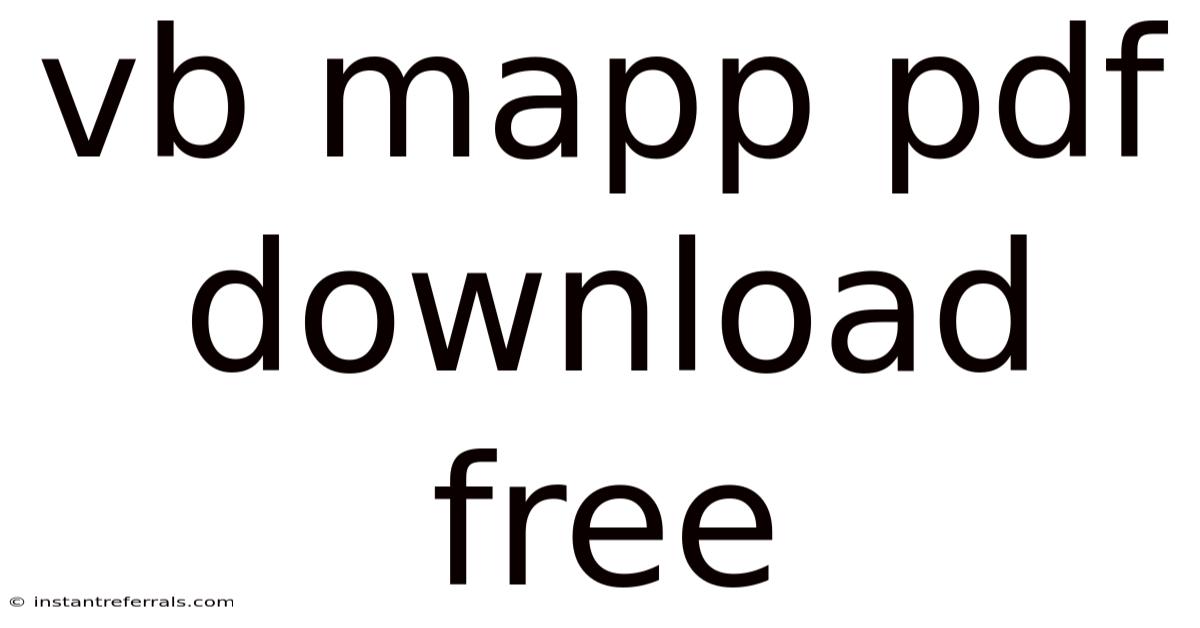 Vb Mapp Pdf Download Free