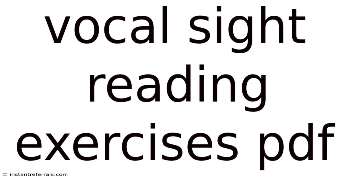 Vocal Sight Reading Exercises Pdf
