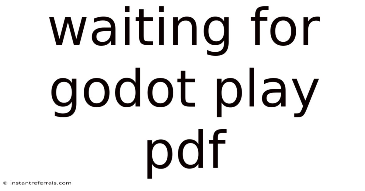 Waiting For Godot Play Pdf