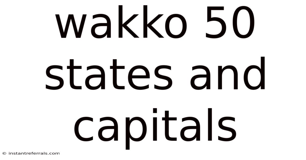Wakko 50 States And Capitals