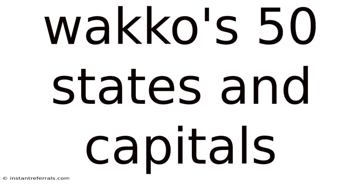 Wakko's 50 States And Capitals