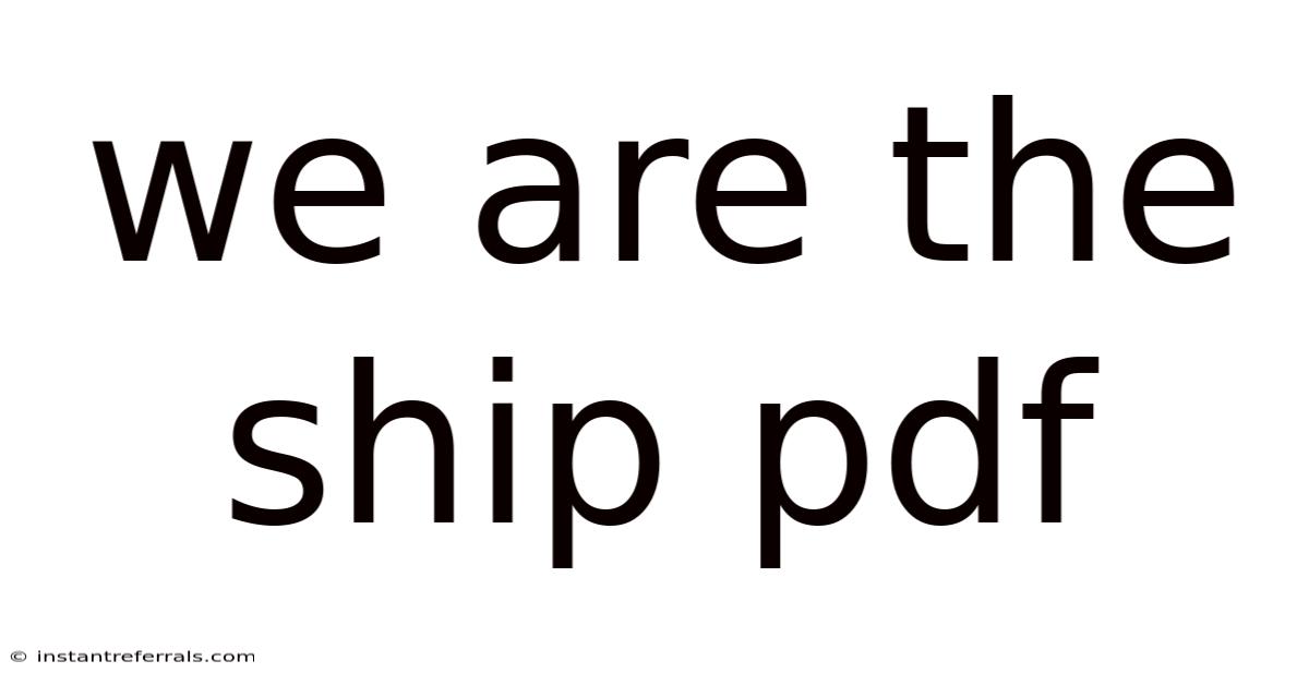 We Are The Ship Pdf