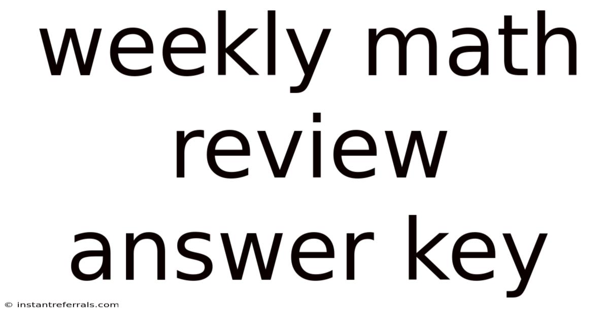 Weekly Math Review Answer Key
