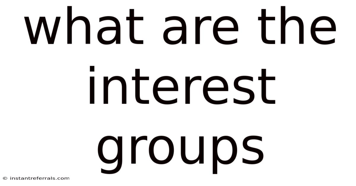 What Are The Interest Groups