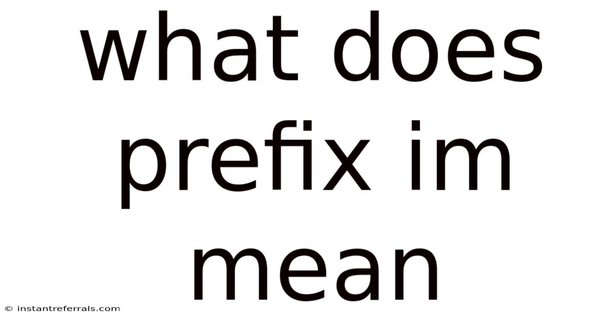 What Does Prefix Im Mean