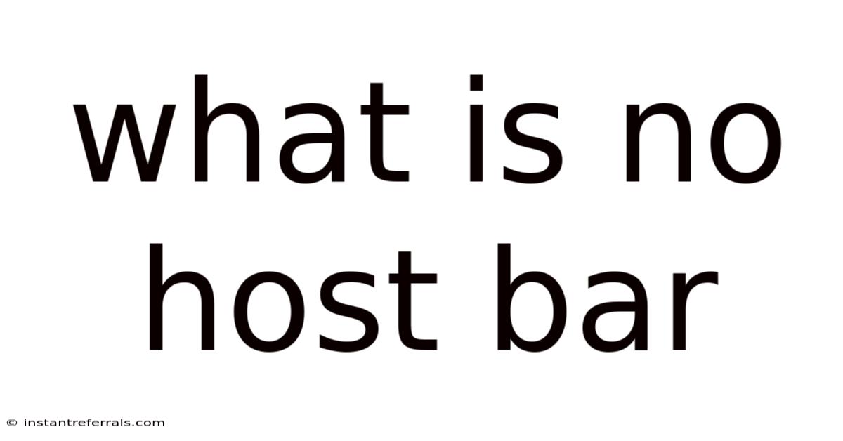 What Is No Host Bar