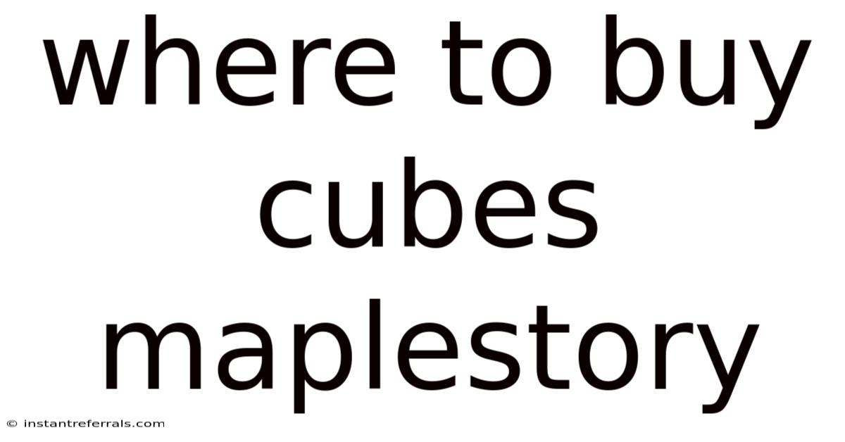 Where To Buy Cubes Maplestory