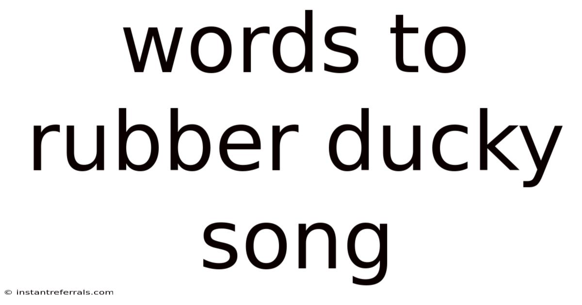 Words To Rubber Ducky Song
