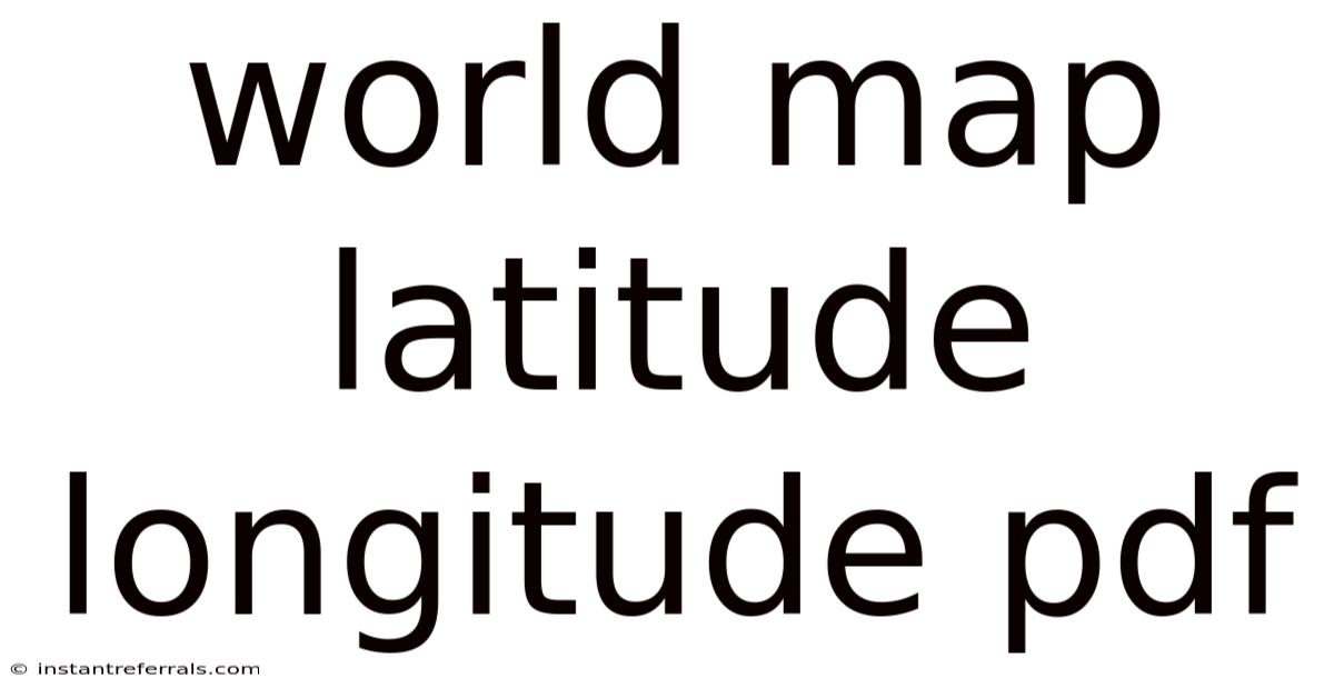 World Map Latitude Longitude Pdf