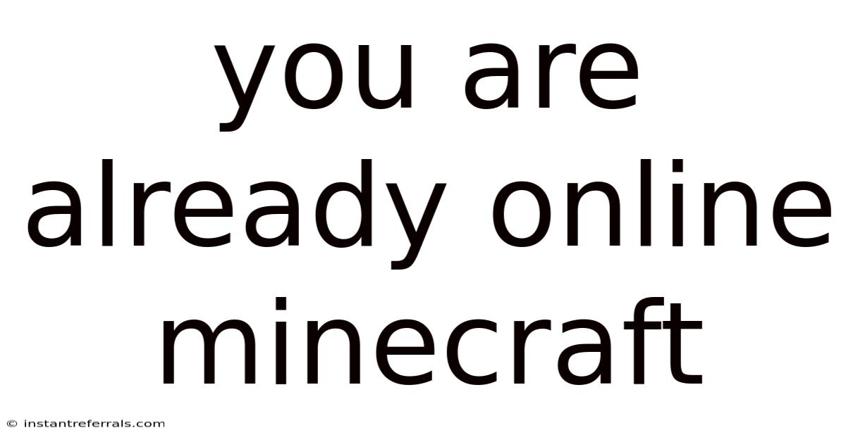 You Are Already Online Minecraft